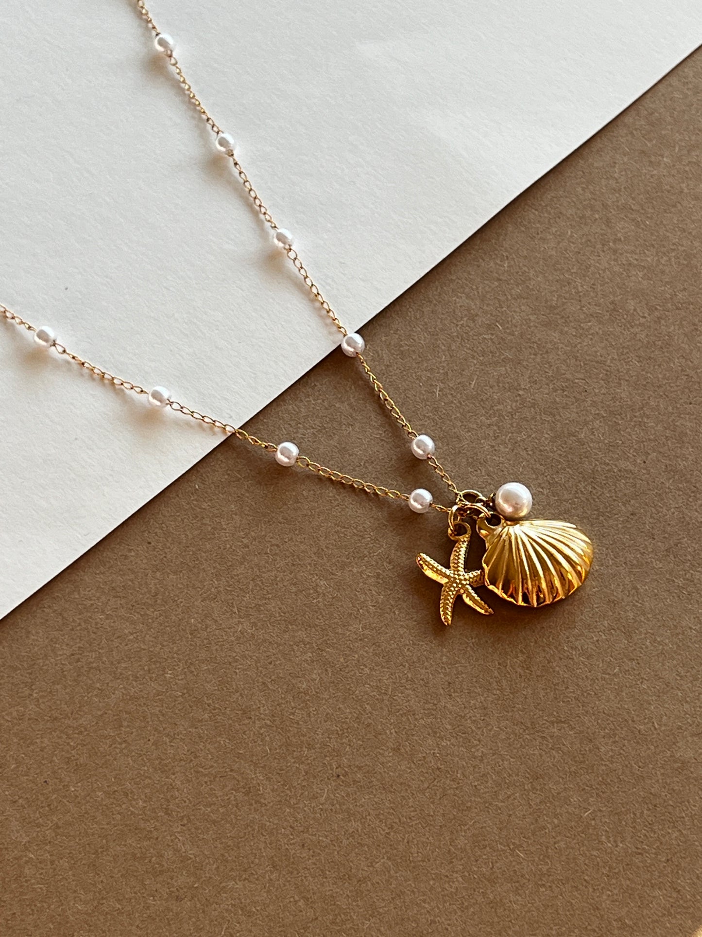 Starfish Pearl Shell Necklace